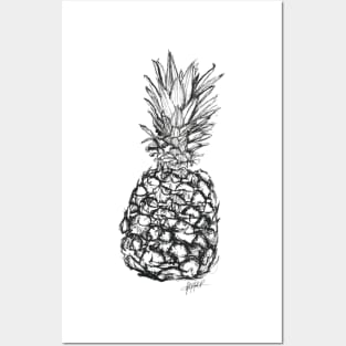 Hand-drawn Pineapple Print Posters and Art